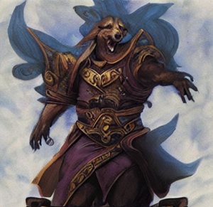 Wonky 'Dog Trainer' art.